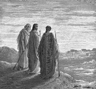 Jesus und seine Jünger gehen nach Emmaus - Dore